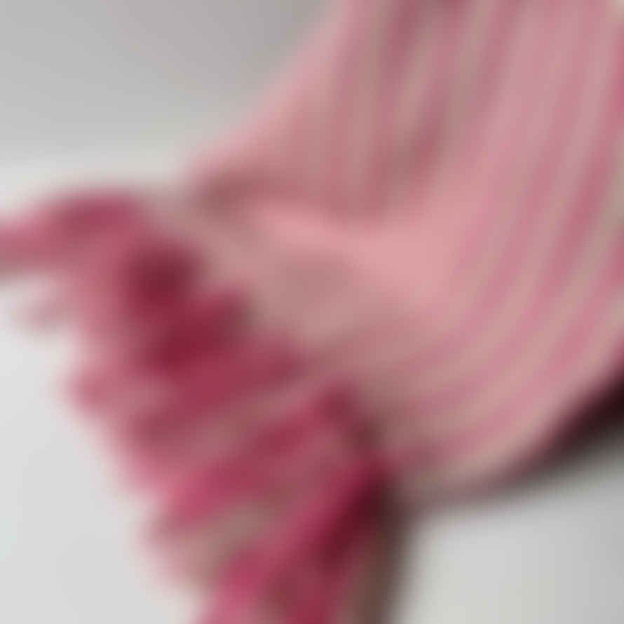 Gisela Graham Throw - Pink Woven Stripe, 125 X 150cm