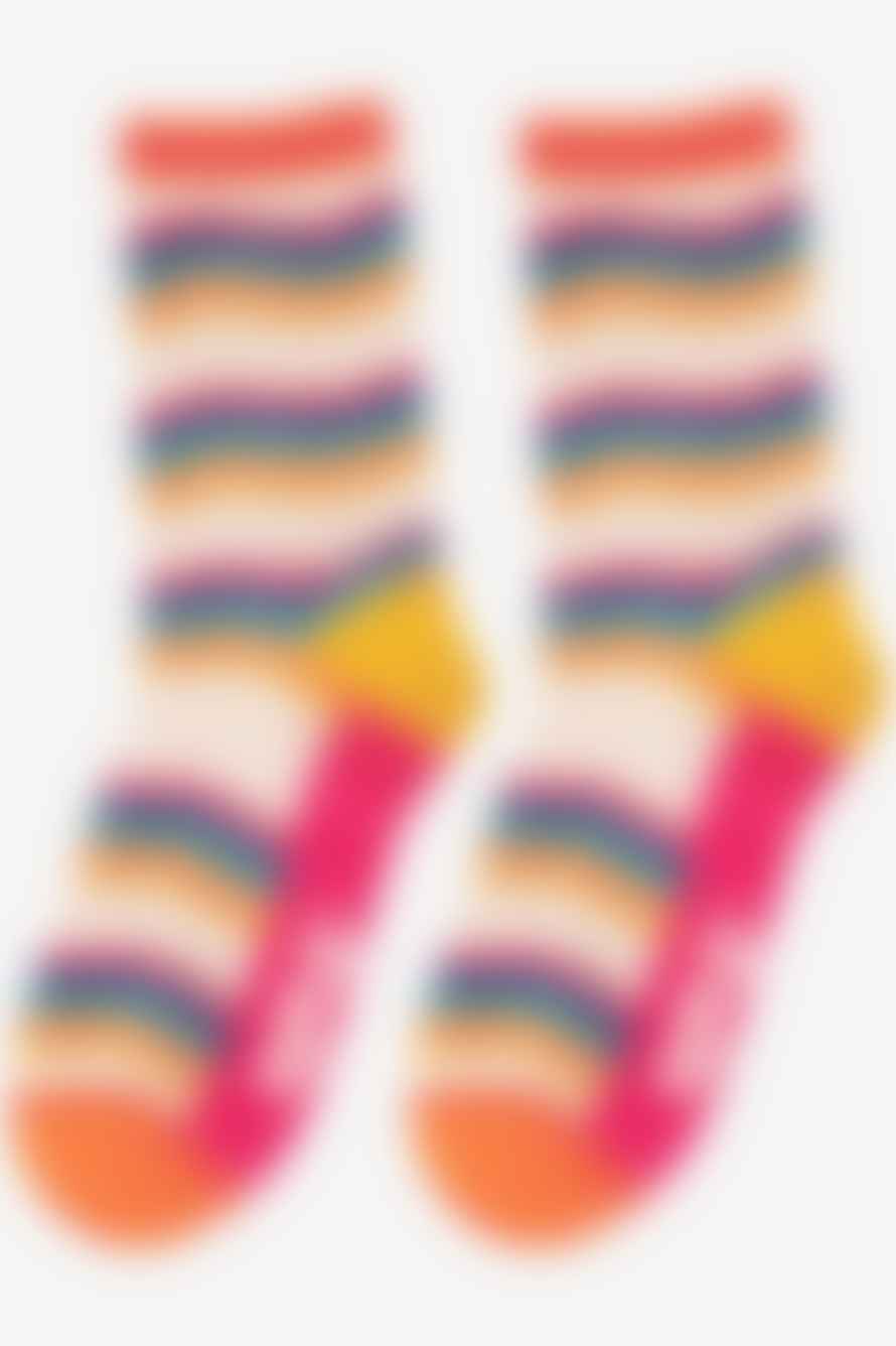 Sock Talk Women's Rainbow Stripe Bamboo Socks
