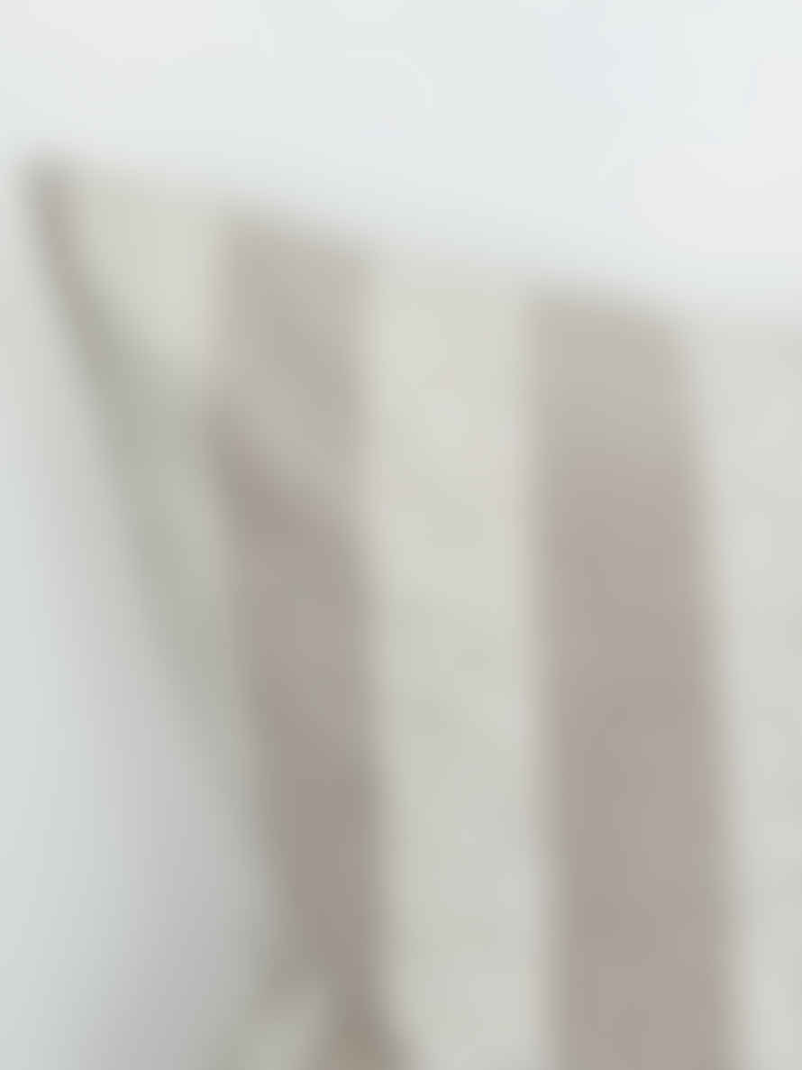 BUNNY AND CLARKE Linen Blend Thick Stripe Beige & Cream Cushion