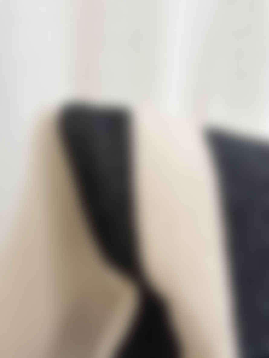 BUNNY AND CLARKE Luxe Cotton Cushion In Black & Cream Stripe