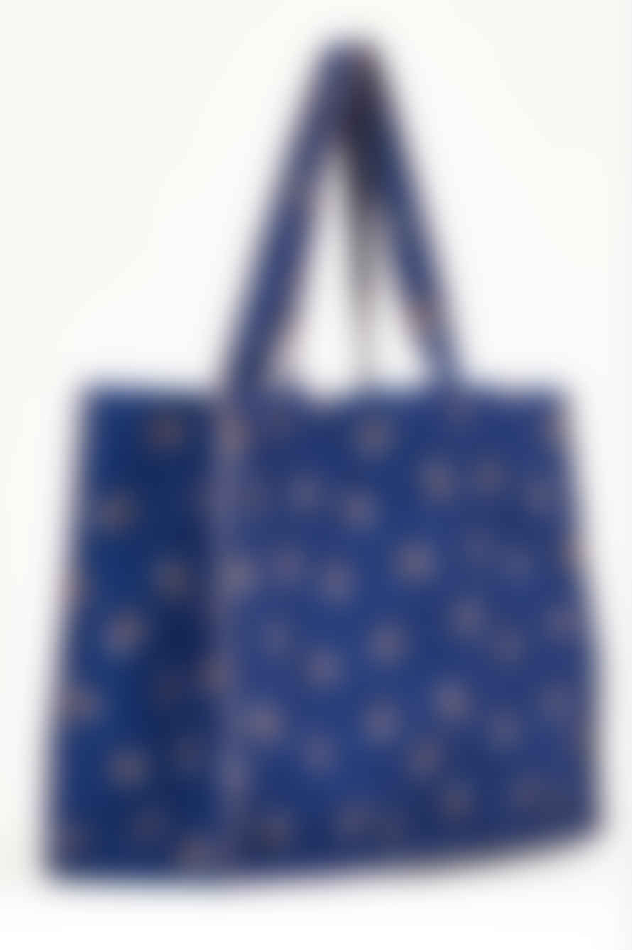 M.A.B.E Vivi Quilted Navy Tote