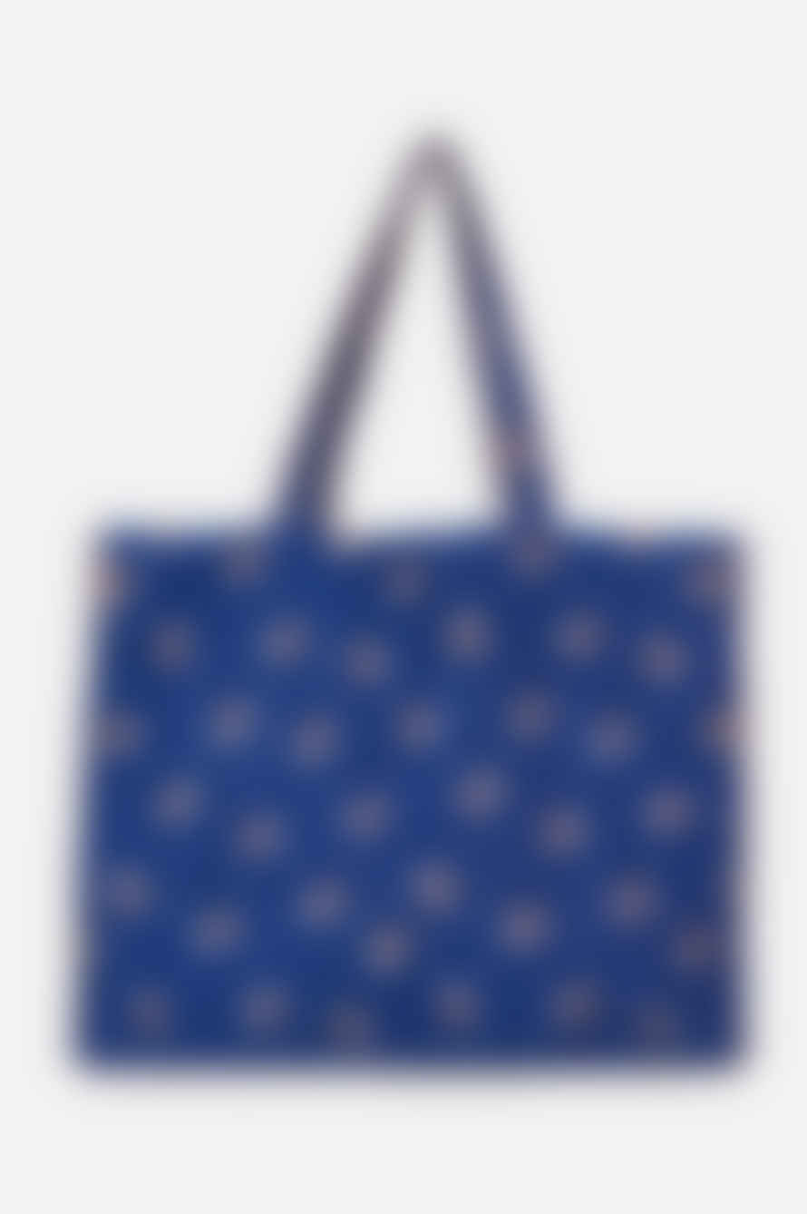 M.A.B.E Vivi Quilted Navy Tote