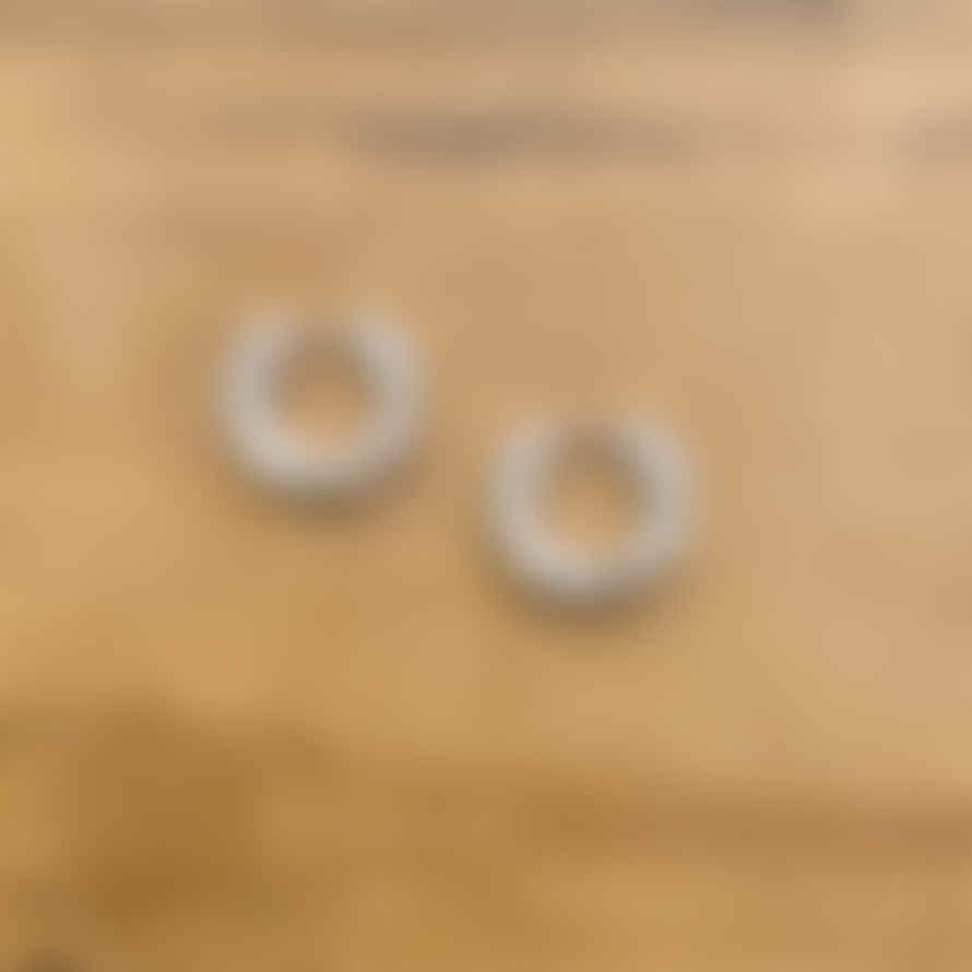 Annie Mundy Clip Shut Silver Textured Hoop Earrings Pl-213