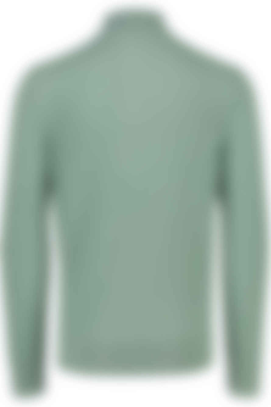 Hugo Boss Boss - Ebrando Light Green Zip Neck Sweater In Micro Structured Cotton 50505997 373