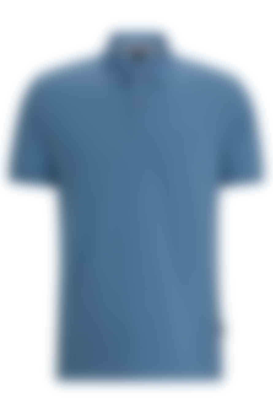 Hugo Boss Boss - Pallas Light Pastel Blue Regular Fit Cotton Polo Shirt 50468301 459