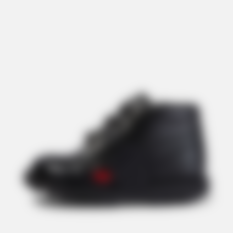 Kickers : Kick Hi Zip Unisex School Shoes - Black Leather