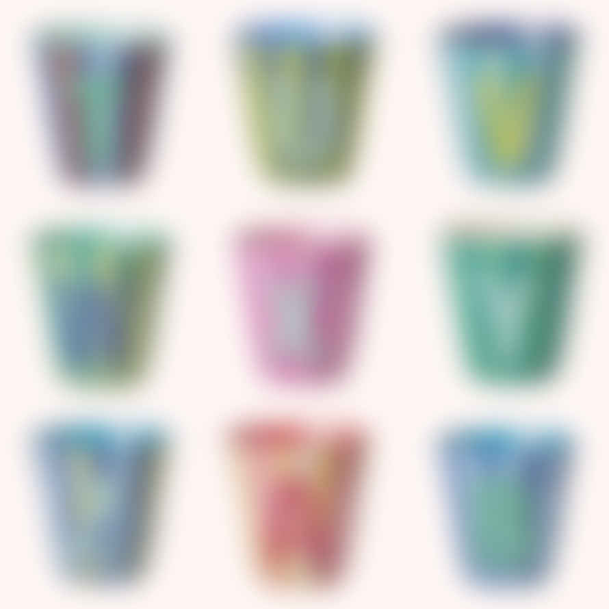 rice Stripy Alphabet Melamine Cups