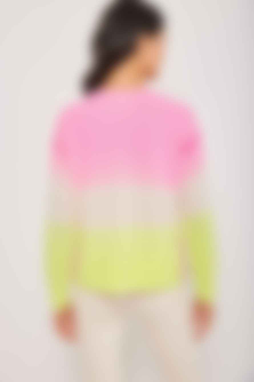 Lisa Todd Pink and Yellow Colour Me Happy Cashmere Sweater