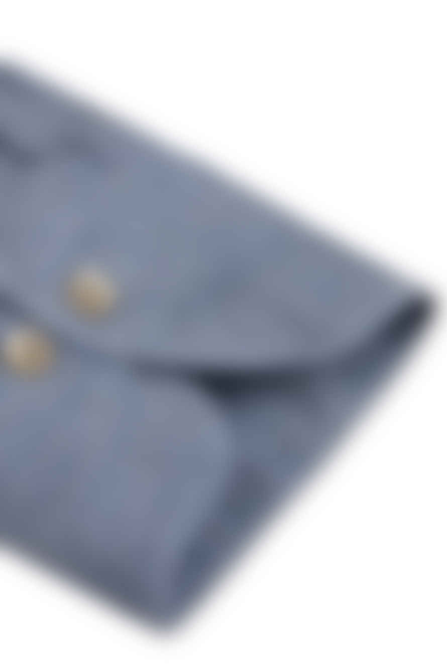 Stenstroms - Slimline Indigo Blue Linen Shirt 7747217970800