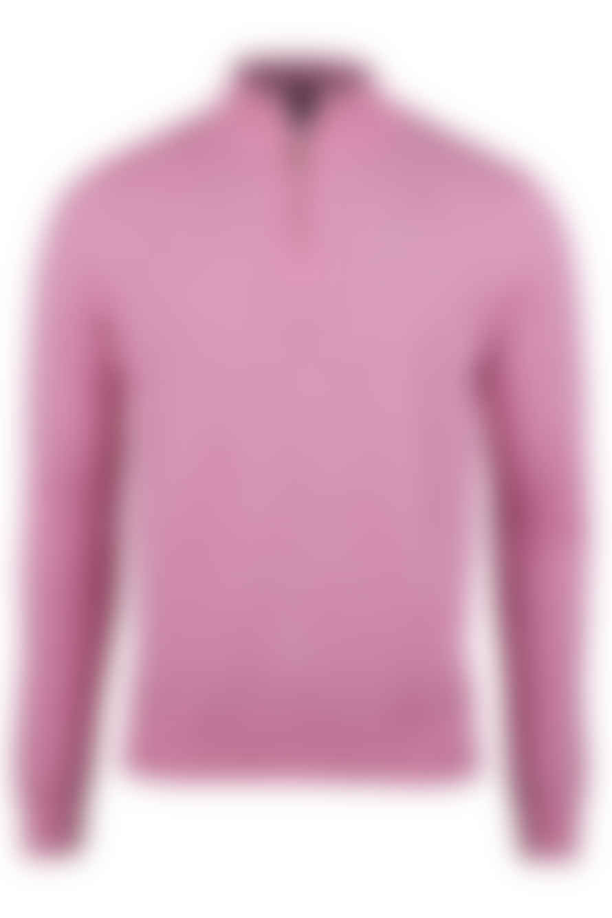 Stenstroms - Textured Merino Wool Half Zip In Pink 4202371355355