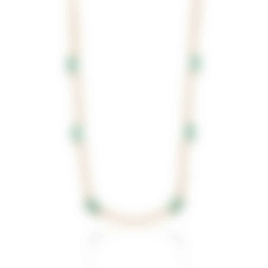 Scream Pretty  Cleopatra Green Baguette Chain Necklace- Gold Plated Spg-85