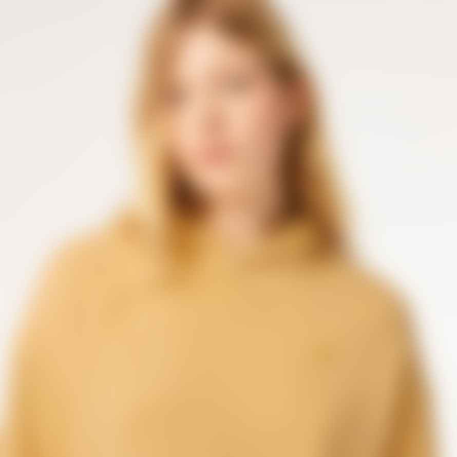 Lacoste Yellow IVX Naturally Dyed Oversize Fleece Sweatshirt with Hood