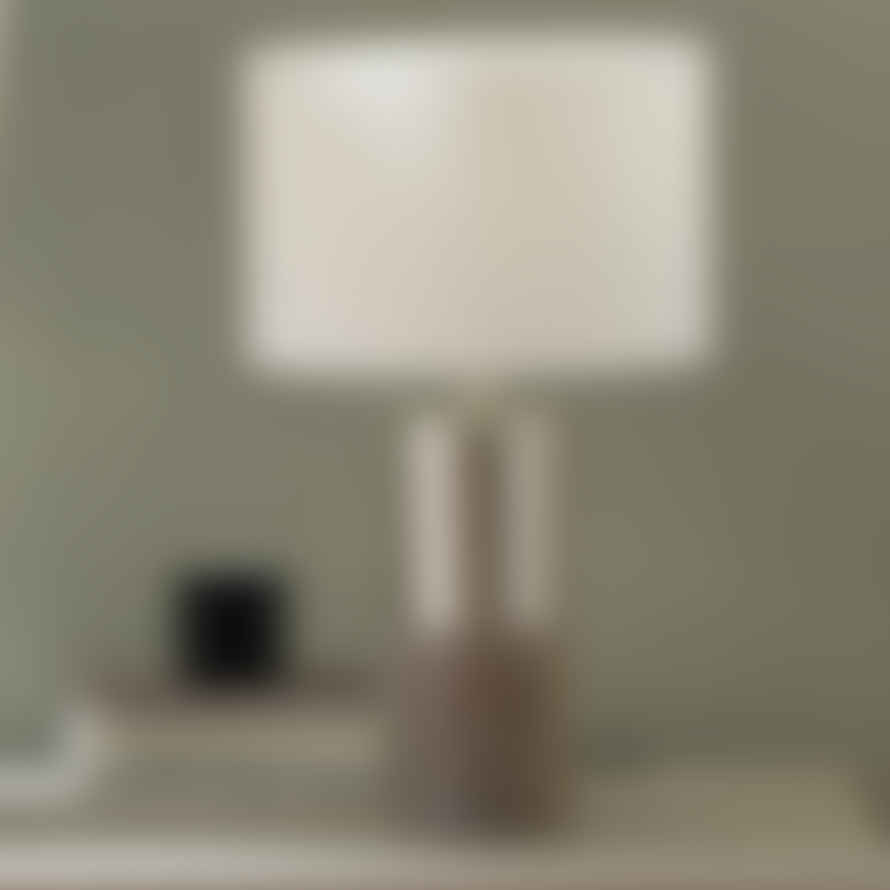 Distinctly Living Civitanova Grey Wood & Silver Metal Table Lamp