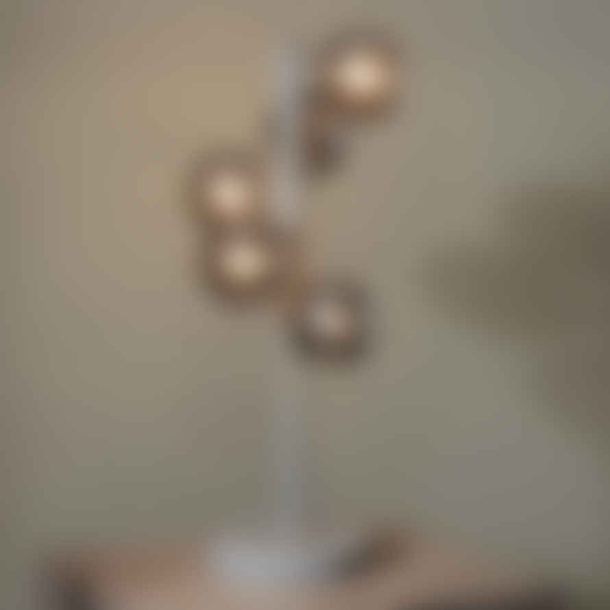 Distinctly Living Fano Smoke Glass Ball And Grey Metal Table Lamp