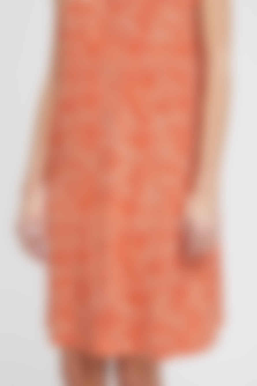 ICHI Haya Short Dress-coral Rose Leopard Print-20120970