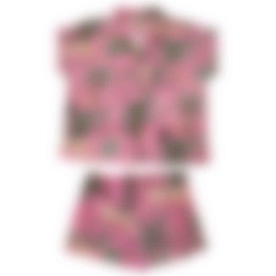 Powell Craft Pink Safari Short Pyjama Set