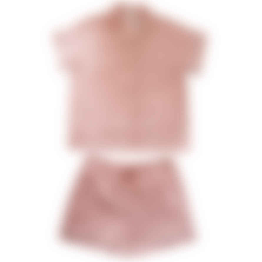 Powell Craft Pink Women’s Scalloped Edge Shortie Pyjama Set