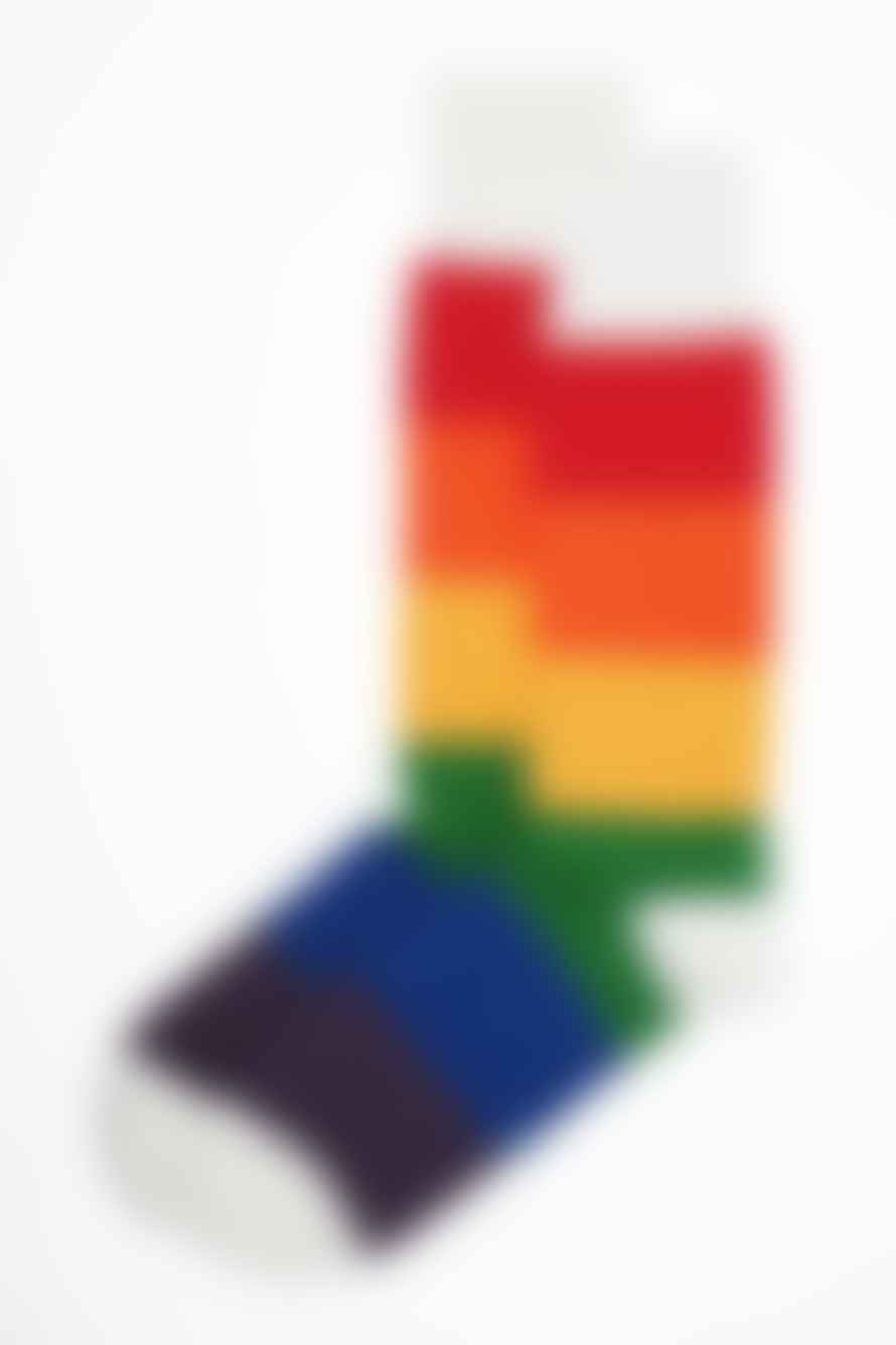 Peper Harow Block Stripe Mens Socks - Rainbow