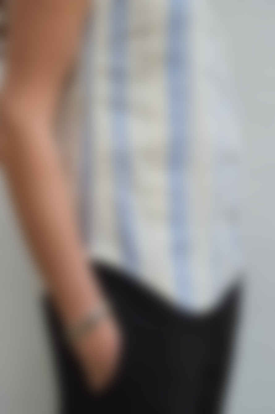 ICHI Lino Blue Stripe Shirt