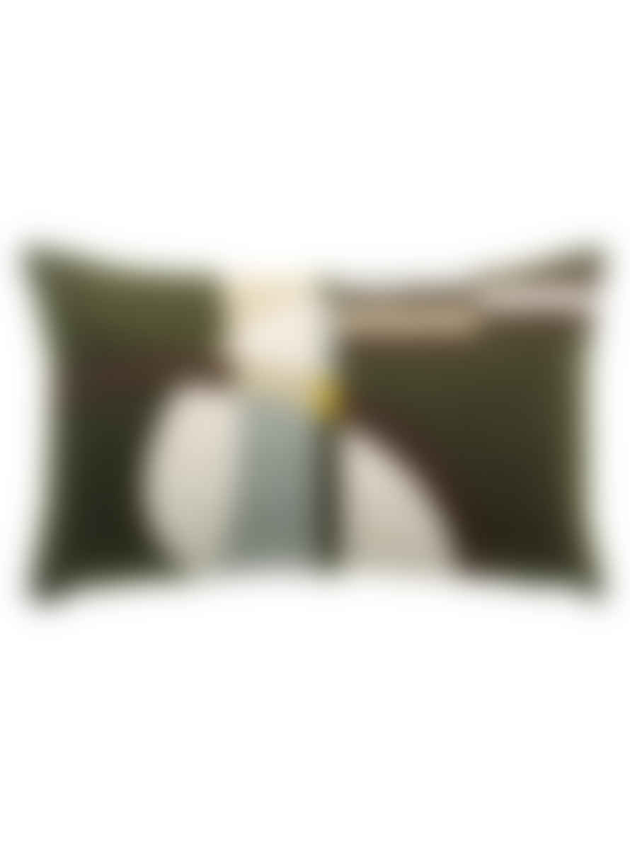 Viva Raise Nael Abstract Cushion - 30x50cm - Olive