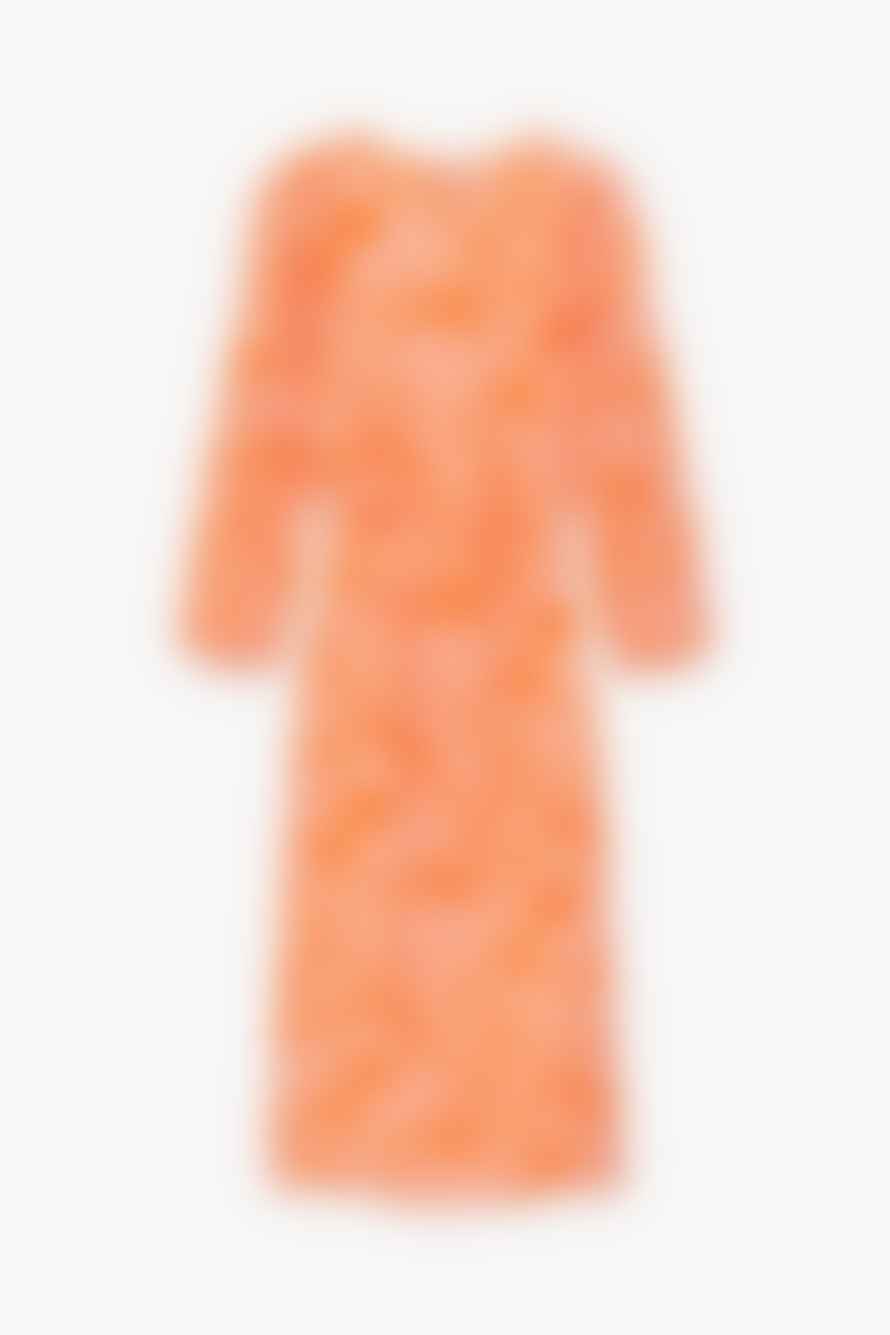 Cks fashion Bright Orange and Pink Print Dorisa Midi Dress