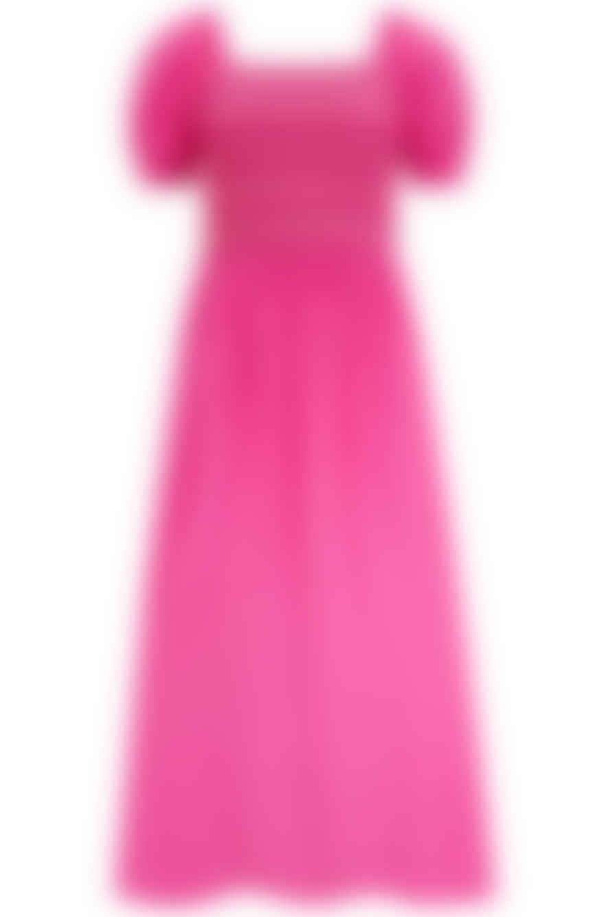 Sugarhill Brighton Octavia Shirred Midi Dress | Dark Pink