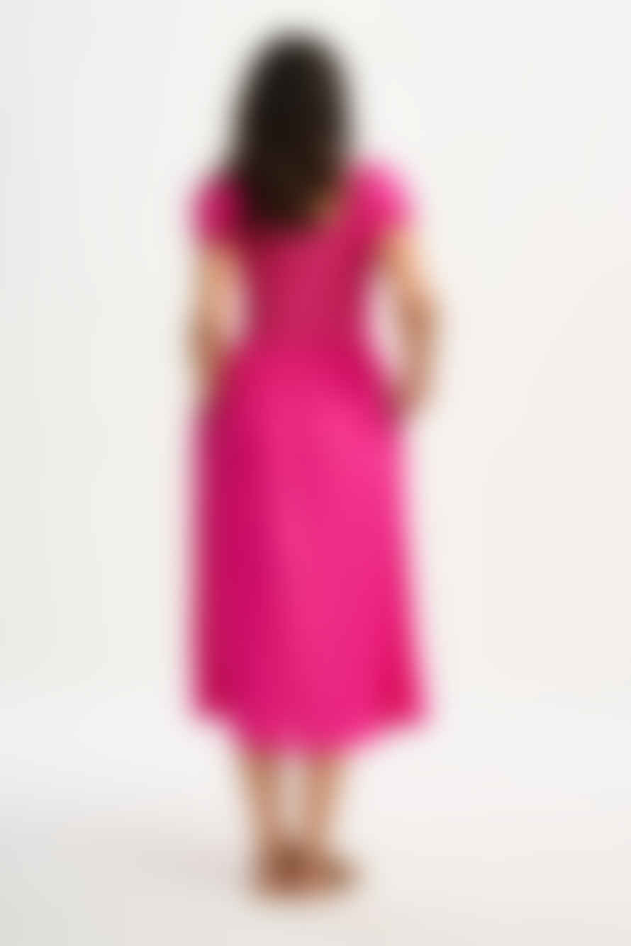 Sugarhill Brighton Octavia Shirred Midi Dress | Dark Pink