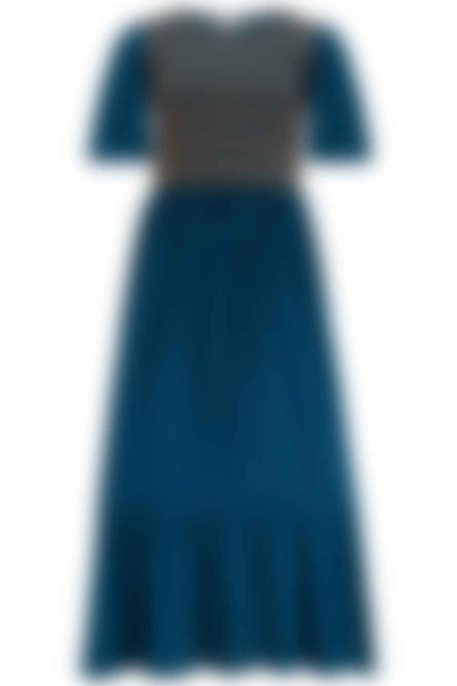 Sugarhill Brighton Brielle Shirred Midi Dress | Washed Navy