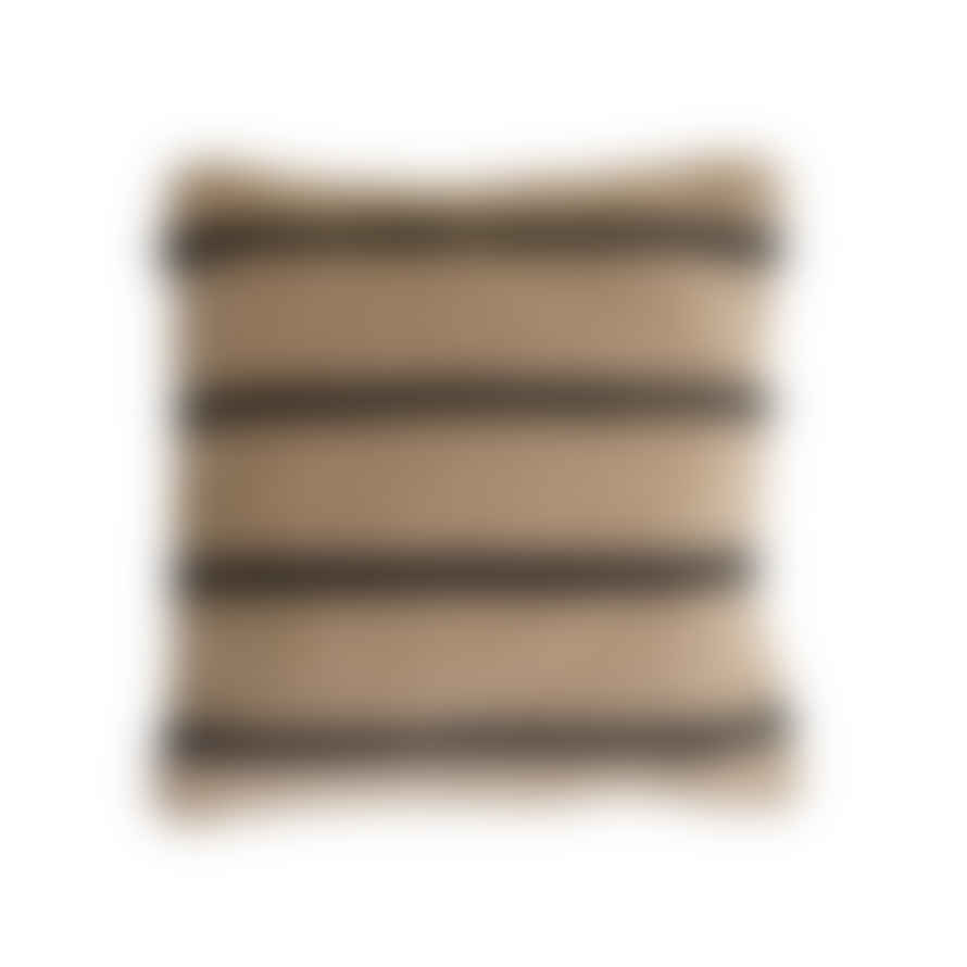 MOUD Home Stripe Pillowcase 48x48 Cm - Beige/black