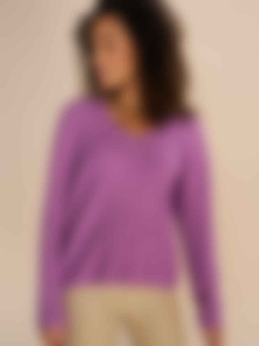 Mos Mosh Iris Orchid Thora V Neck Knitted Sweater