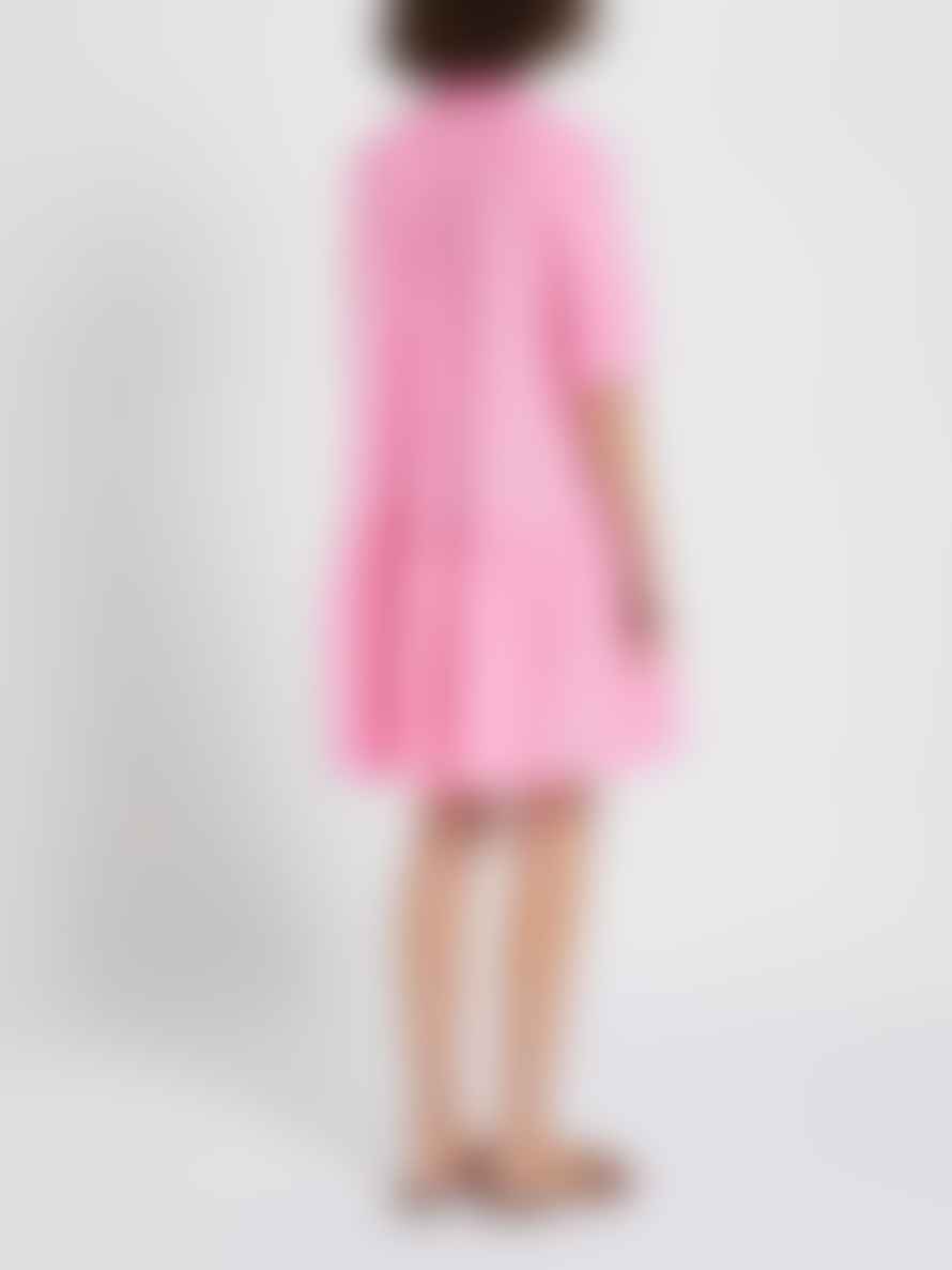 Marella Pink Short Dress with Tiered Skirt