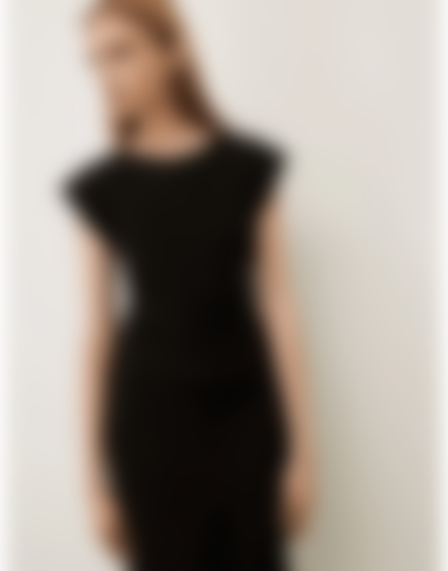 Marella Marella Hidalgo Cap Sleeve Fitted Midi Dress Size: 12, Col: Black