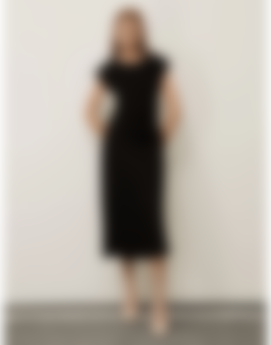 Marella Marella Hidalgo Cap Sleeve Fitted Midi Dress Size: 12, Col: Black