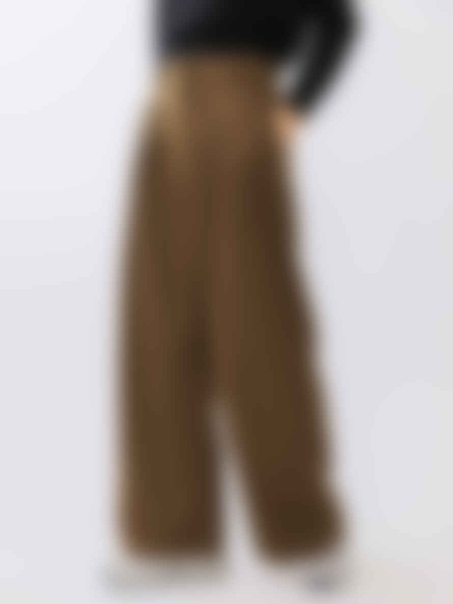 Cubic Wide Leg Double Pleated Trousers