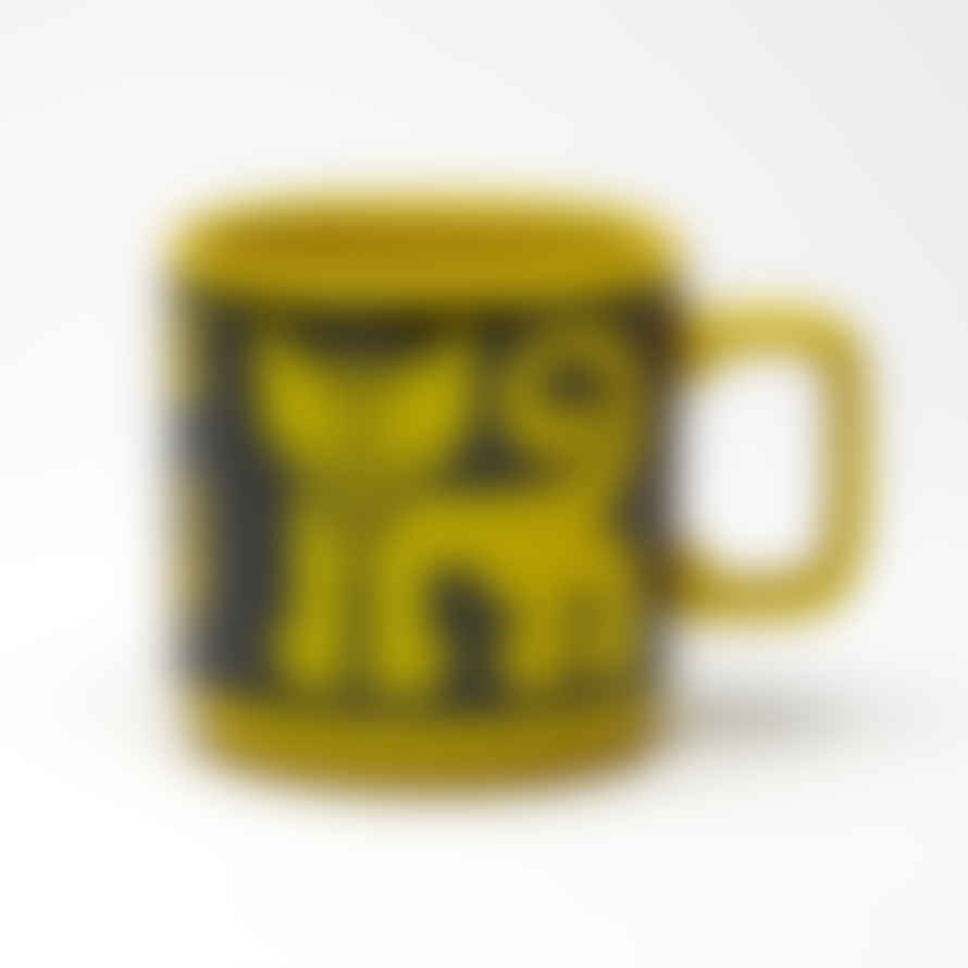 Magpie | Hornsea Cat & Piranha Mug | Mustard