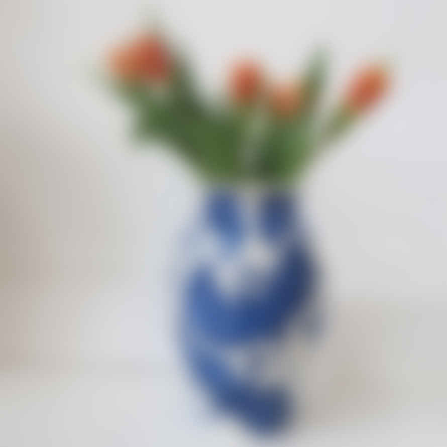 Rosanna Corfe Large Hand Painted Herons Vase - Deep Blue