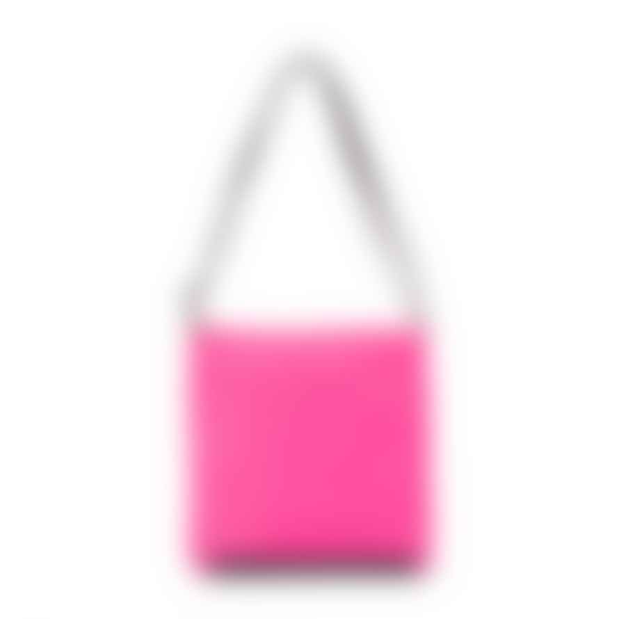 ROKA Cross Body Shoulder Bag Kennington B Medium Recycled Repurposed Sustainable Nylon In Neon Pink