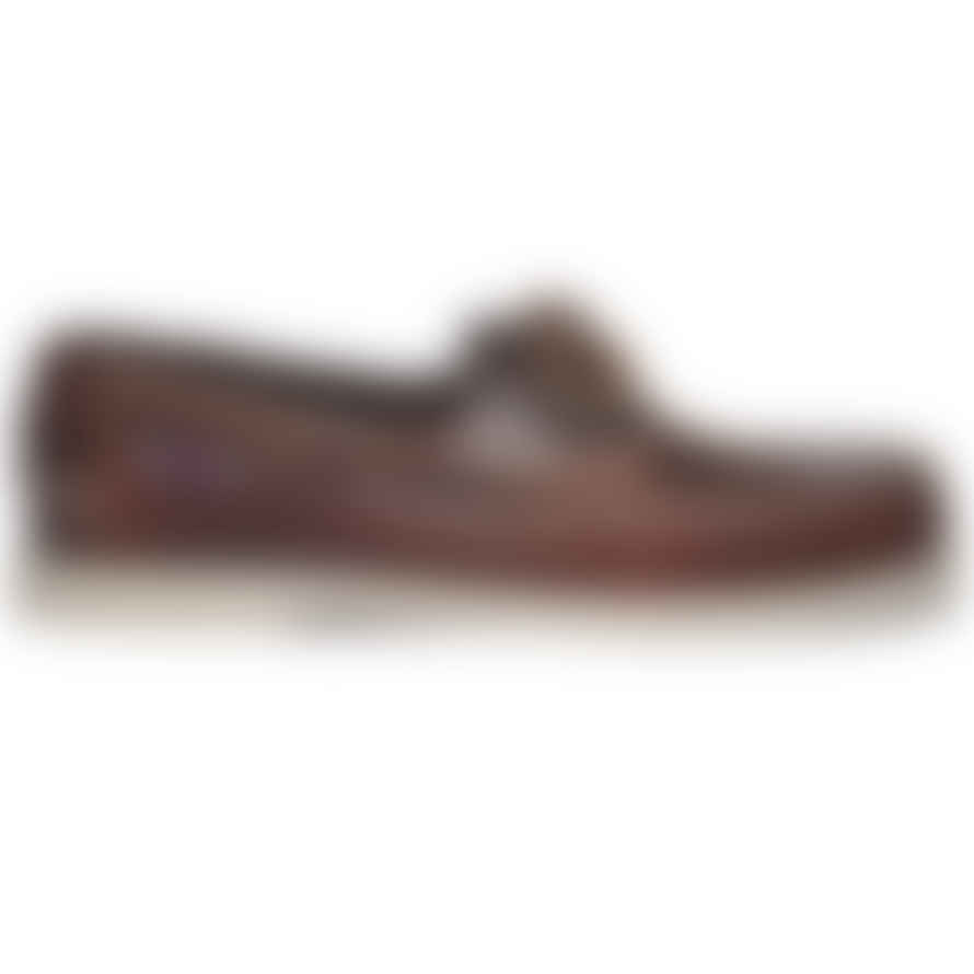 Sebago  Docksides Portland Waxed Leather Boat Shoes - Brown / White
