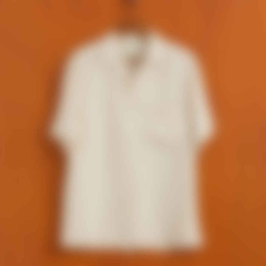  Portuguese Flannel Linen Camp Collar Short Sleeved Shirt Raw