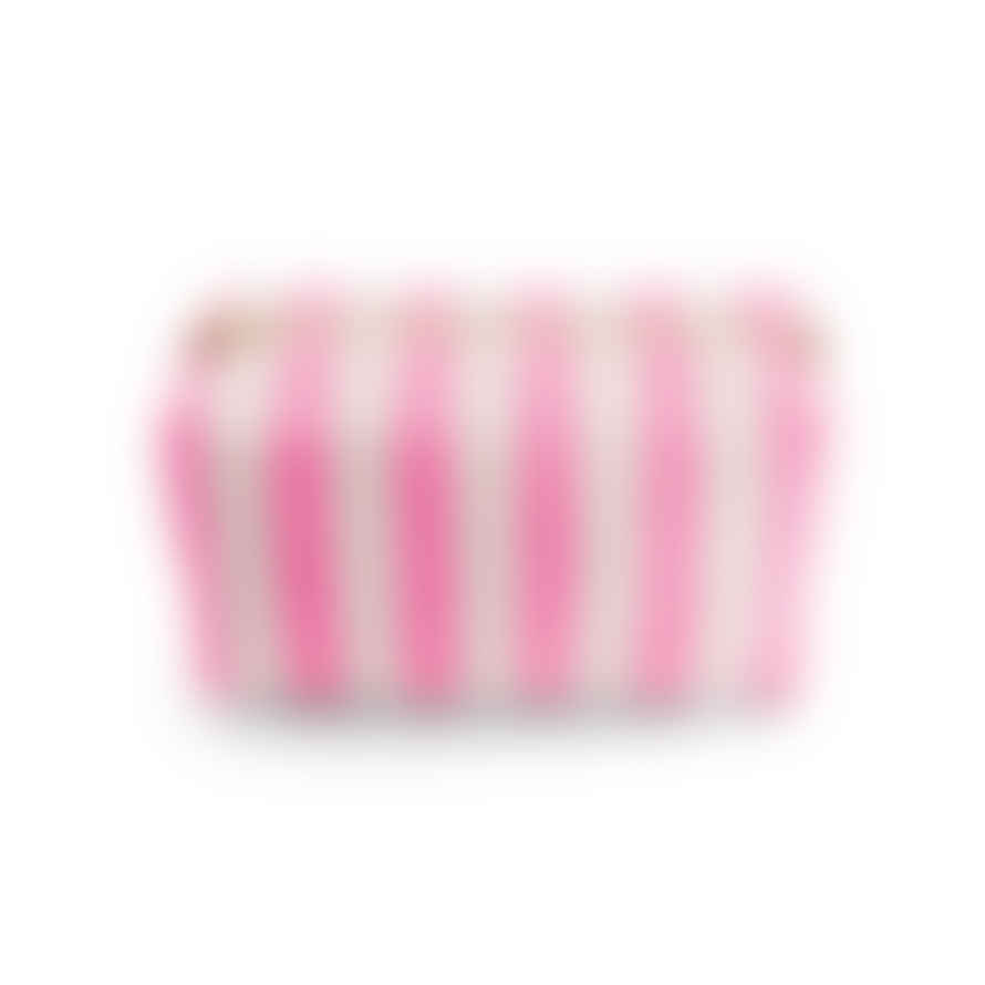 ROSE IN APRIL Vic Neon Pink Stripe Print Toilet Bag