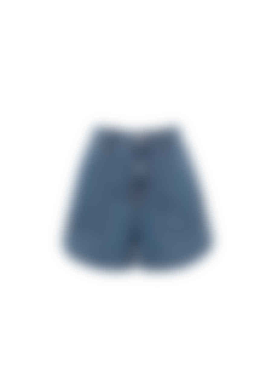 ATTIC WOMENSWEAR Frnch High Waisted Denim Shorts - Blue