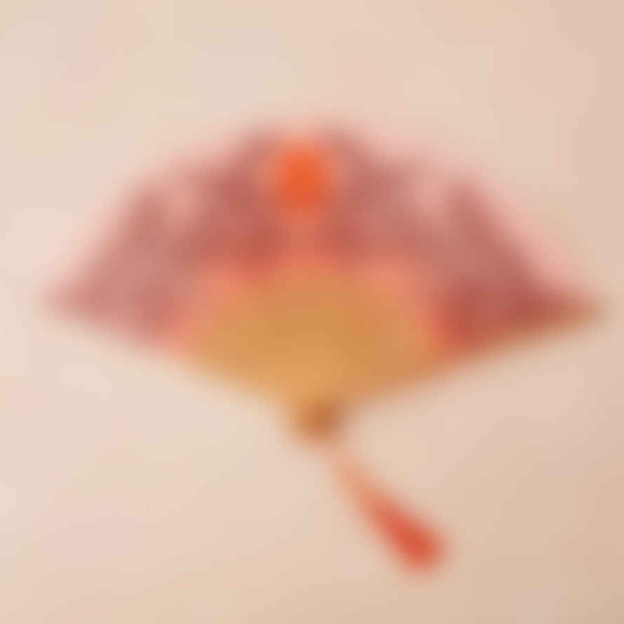 Cai & Jo Small Folding Fan - Peachy Orange