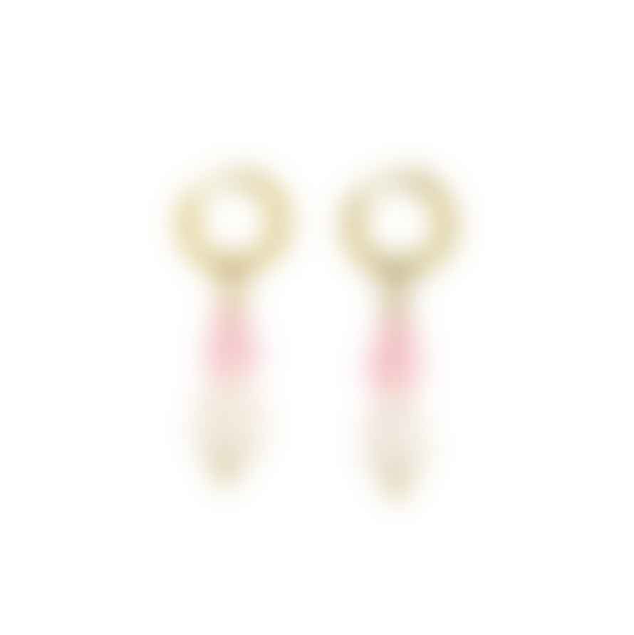 Les Cléias Acier Inoxydable Boucles D'oreilles Perles D'eau Douce Et Perles Multicolores En Acier Inoxydable Doré Dalila