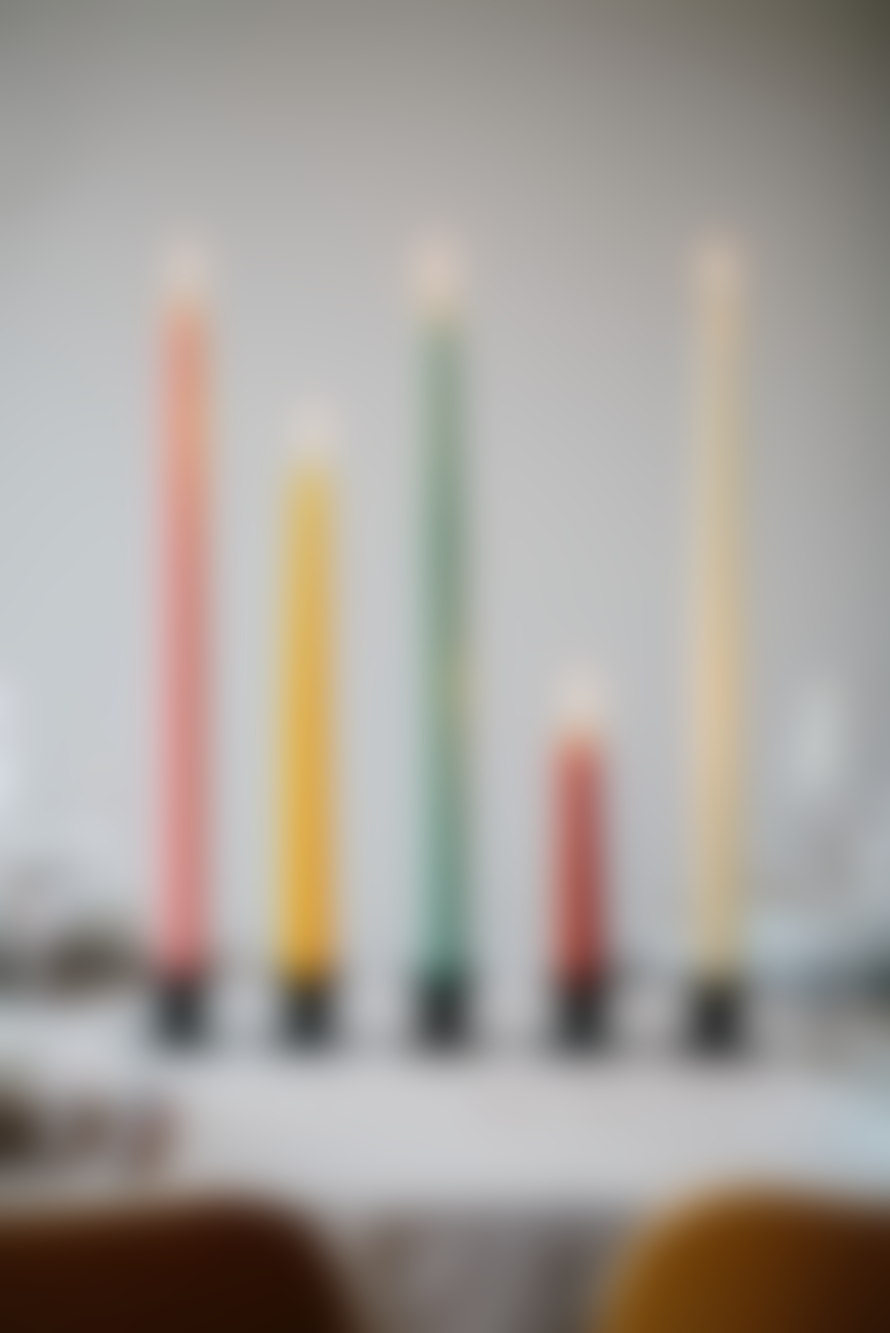 Kunstindustrien Set of 4 Dipped Candles, 35cm, Mint Green