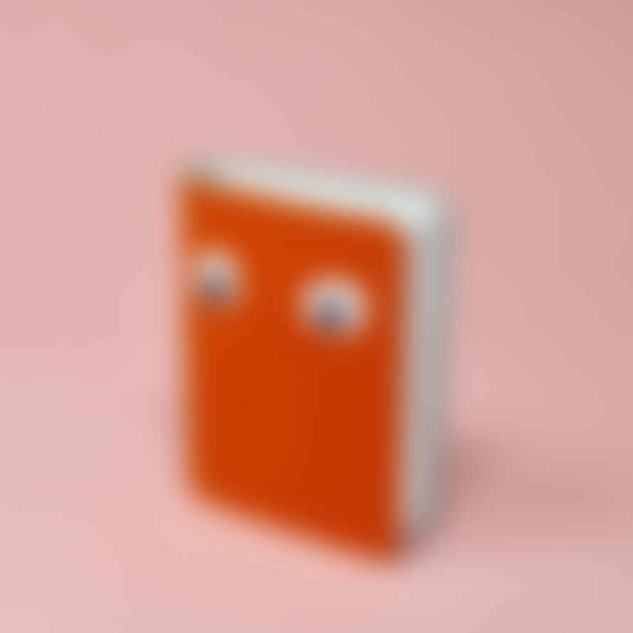 Ark Colour Design - Googly Eye Mini Leather Notebook: Orange