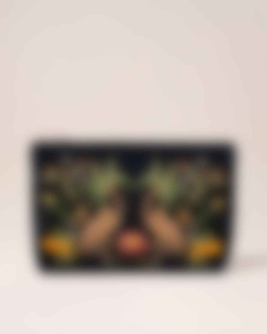 Elizabeth Scarlett Jungle Paradise Jaguar Charcoal Velvet Everyday Pouch