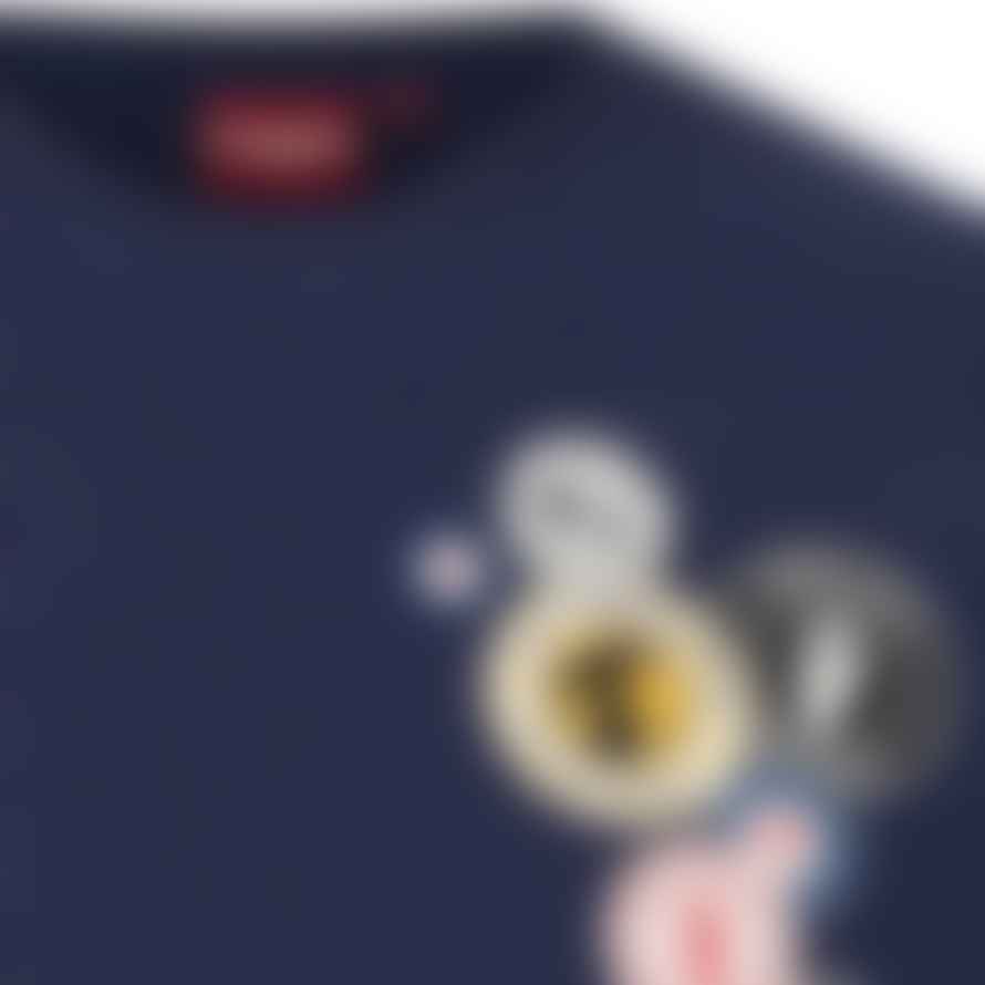 Merc London Naunton Pin Badge T-shirt - Navy