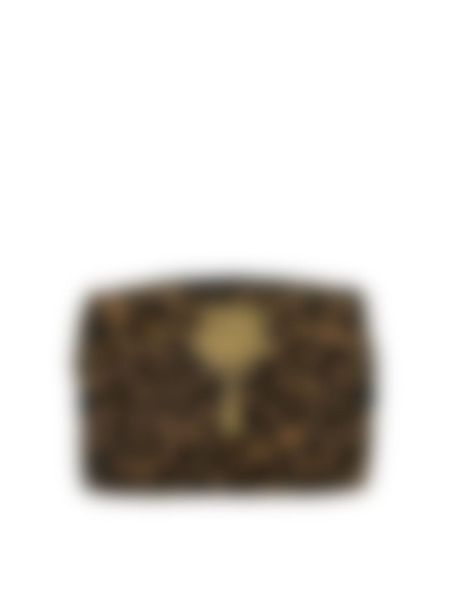 sixton Leopard Print Make-Up Bag & Gold Palm Tree Pin Large