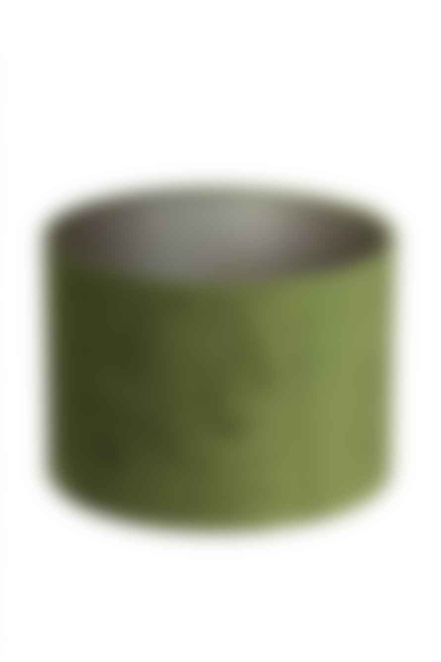The Home Collection Velours Cylinder Shade In Olive Green