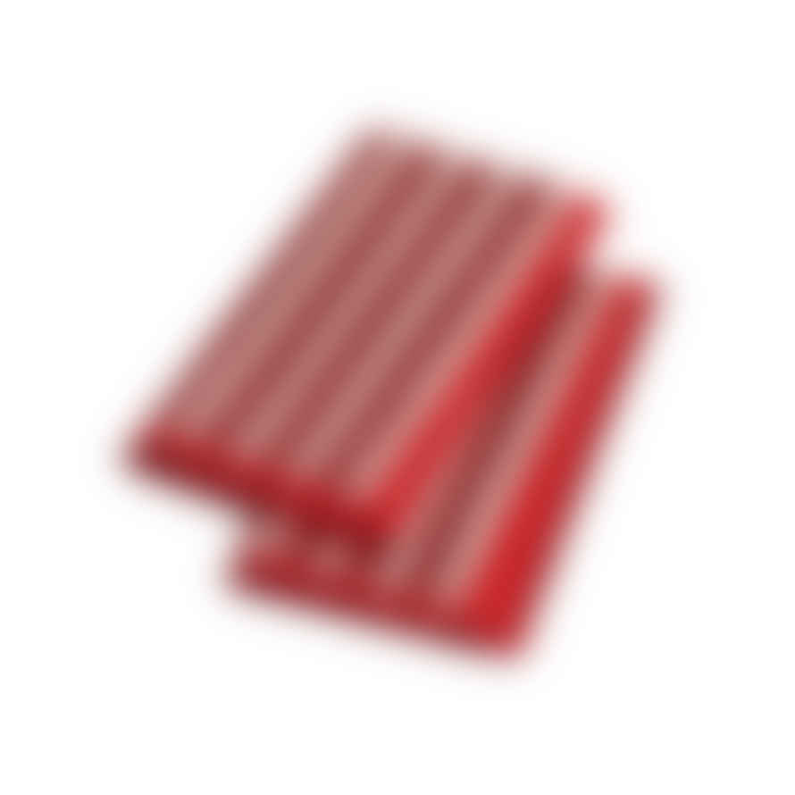 YOD&CO Block Stripe Napkins X 2 | Crimson Red & Blush